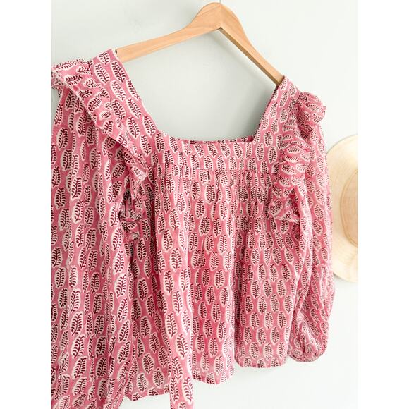 Emerson Fry | India Collection | NWT Emerson Fry Adelina Blouse in Rosey | Sz L - Picture 12 of 12